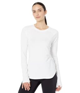 puma women's run cloudspun long sleeve tee, white, x-large