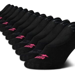 Avia Women's Cushioned No Show Socks (12 Pack), Size 4-9, Pure Black