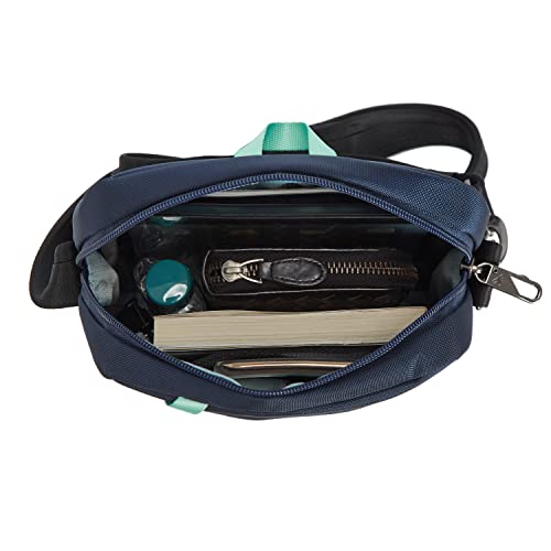 Travelon Greenlander Sustainable Anti-Theft Small Crossbody, Galaxy Blue, 7.5" W x 10.5" H x 2.75" D