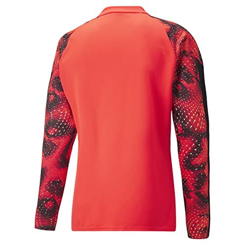 PUMA Men's IndividualFINAL WC 1/4 Zip Top, Fiery Coral Black, Small