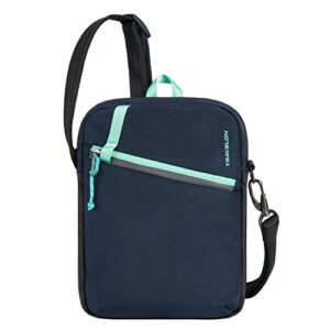 Travelon Greenlander Sustainable Anti-Theft Small Crossbody, Galaxy Blue, 7.5" W x 10.5" H x 2.75" D