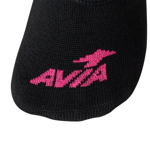 Avia Women's Cushioned No Show Socks (12 Pack), Size 4-9, Pure Black