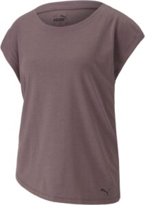 puma women's studio foundation tee, dusty plum heather, small