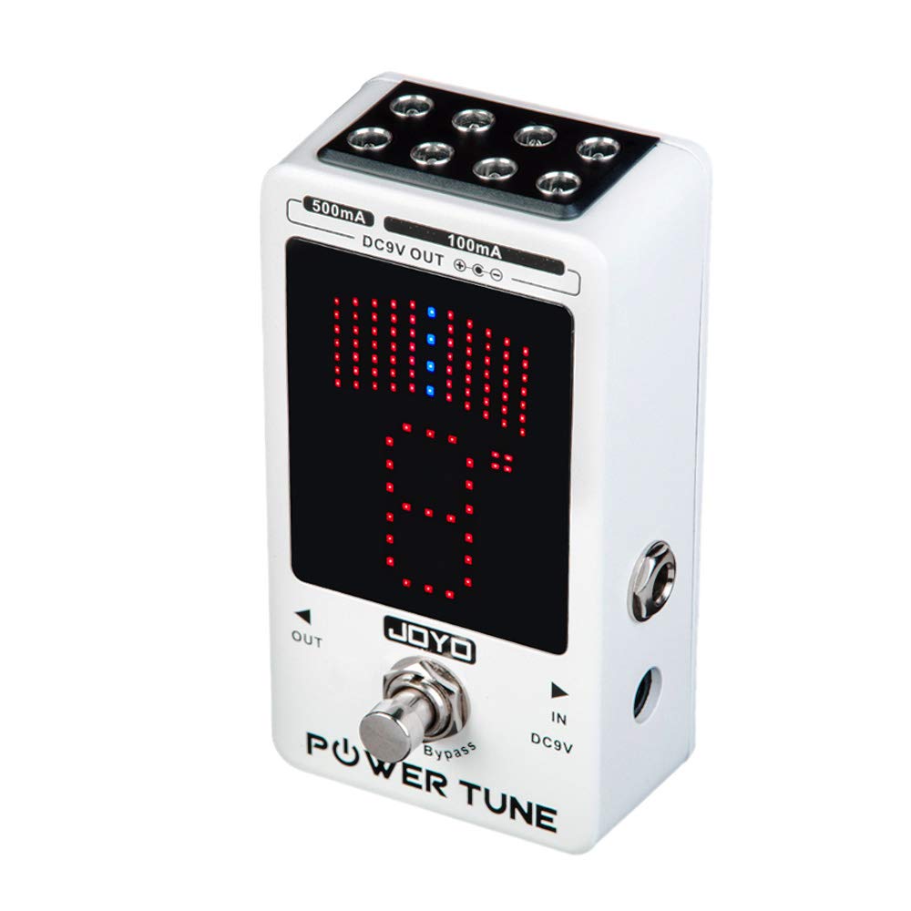 JOYO JF-18R Power Tune Tuner Pedal Bundle with DC 9V Daisy Chain Power Supply (800mA -1A) Adapter