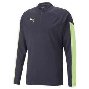 puma men's individualfinal 1/4 zip top, parisian night-fizzy light, large