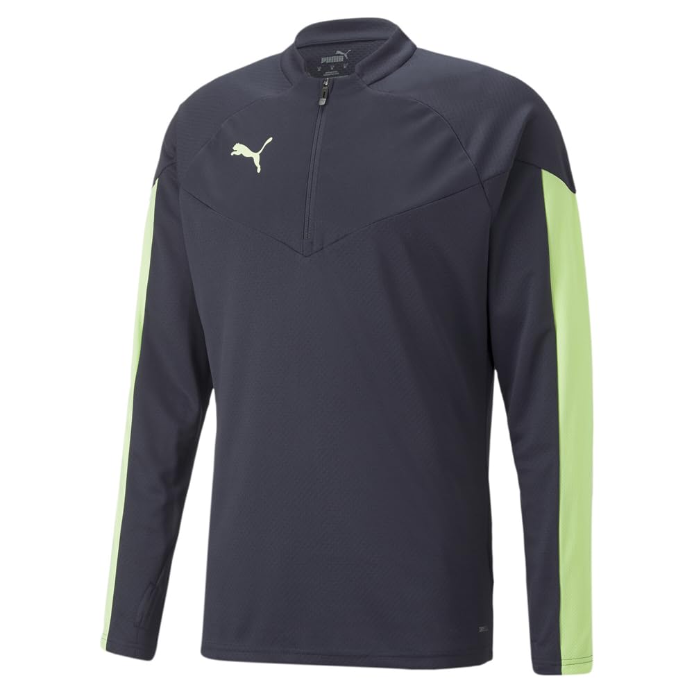 PUMA Men's IndividualFINAL 1/4 Zip Top, Parisian Night-Fizzy Light, Large