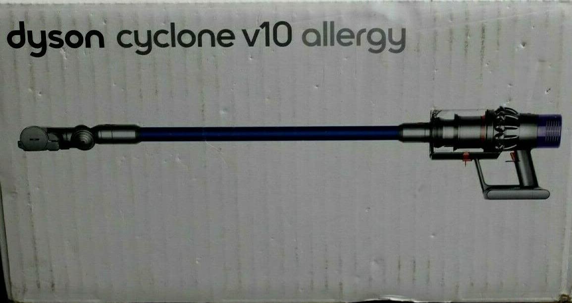 Dyson V10 Allergy Cordless Stick Vacuum Cleaner I Fade-Free Power I 14 Cyclones I Hygienic Bin Emptying I Whole Machine Filtration I Wall Mounted I Up to 60 Min Runtime I Blue + USB-C Adapter