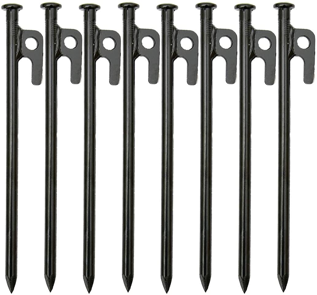 Tent Stakes Heavy Duty 12 inch Steel Tent Pegs for Camping Unbreakable and Inflexible