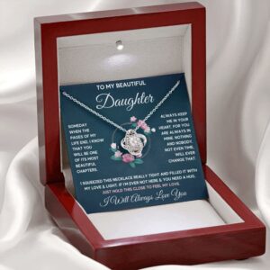 Mother Daughter Necklace Gift From Mom and Dad Not Even Time Jewelry with Message Card and Gift Box. Gift for Daughter Jewelry Pendant Father Daughter (LED Box, Squeezed Knot)