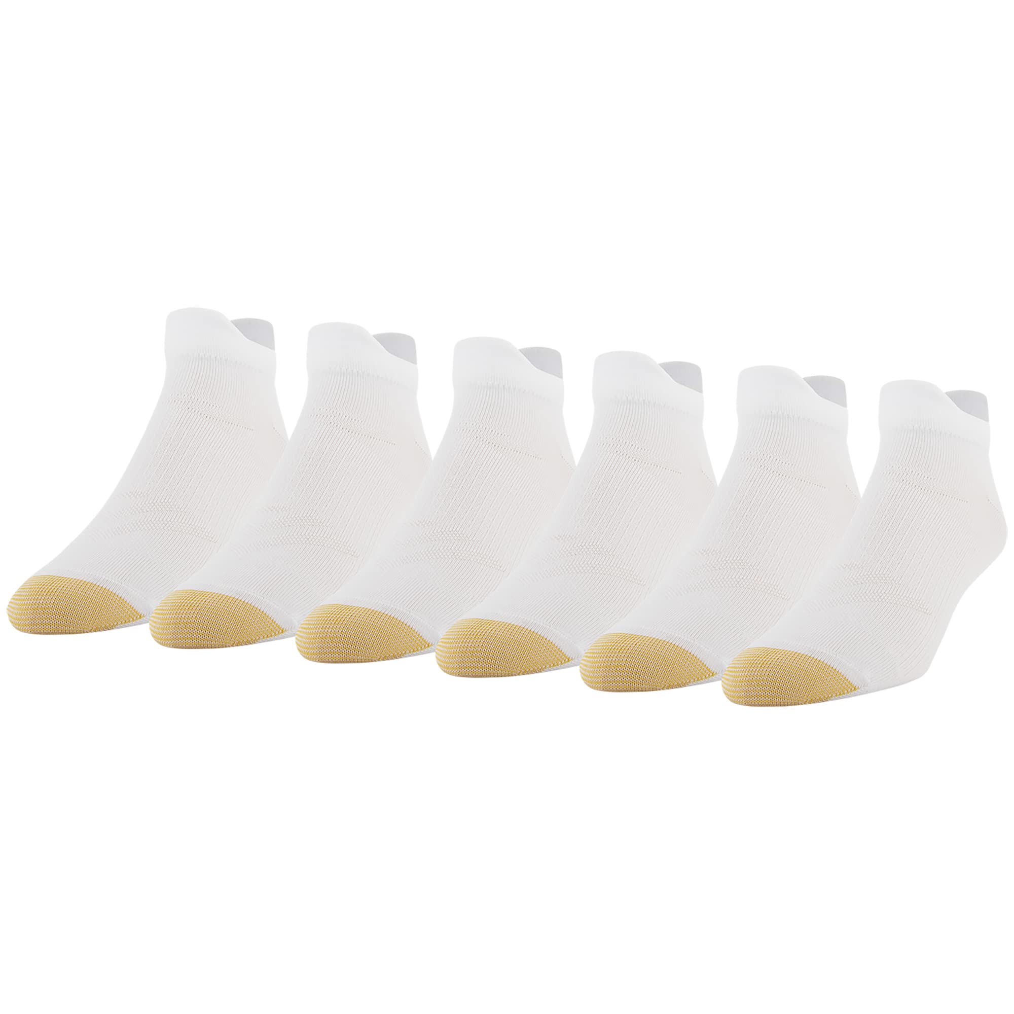 GOLDTOE Men's Nylon Lite No Show Socks, 6-Pairs, White 2, Large