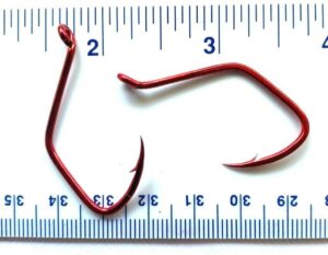 50 gerry's tackle red chrome sickle octopus fish hooks size 5/0