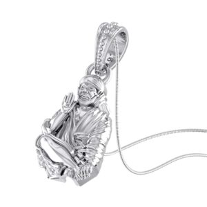 Tongari 92.5 Sterling Silver God Shree Sai Baba/ Satya Sai Baba Pendant for Men & Women Pure Silver Lord Sai Baba/ Satya sai Locket For Good Wealth & Health..