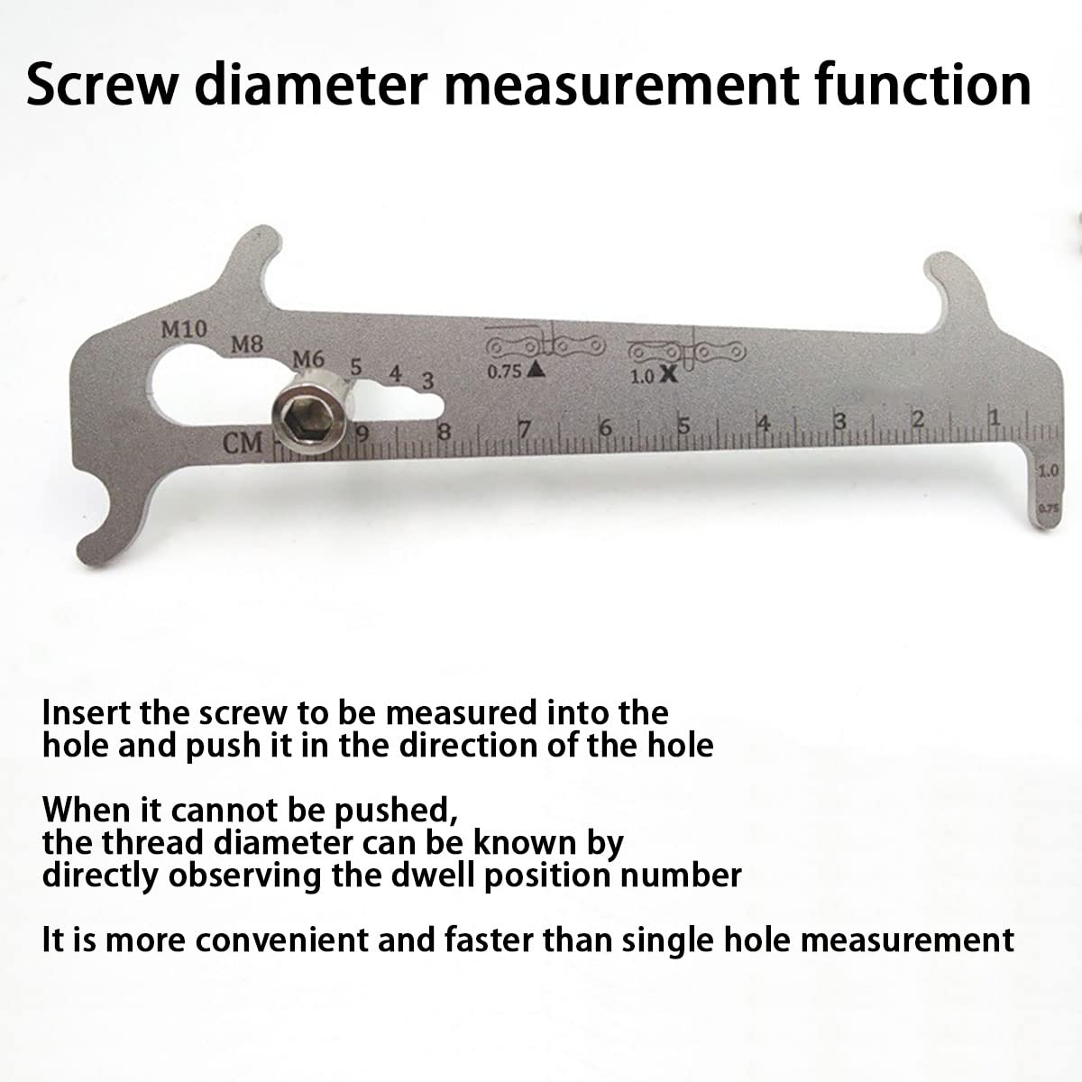 DGHAOP Bicycle Chain Checker Bike Chain Wear Indicator Gauge Measuring Ruler Tool