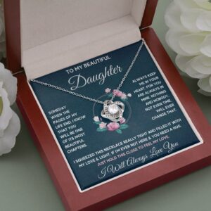 Mother Daughter Necklace Gift From Mom and Dad Not Even Time Jewelry with Message Card and Gift Box. Gift for Daughter Jewelry Pendant Father Daughter (LED Box, Squeezed Knot)