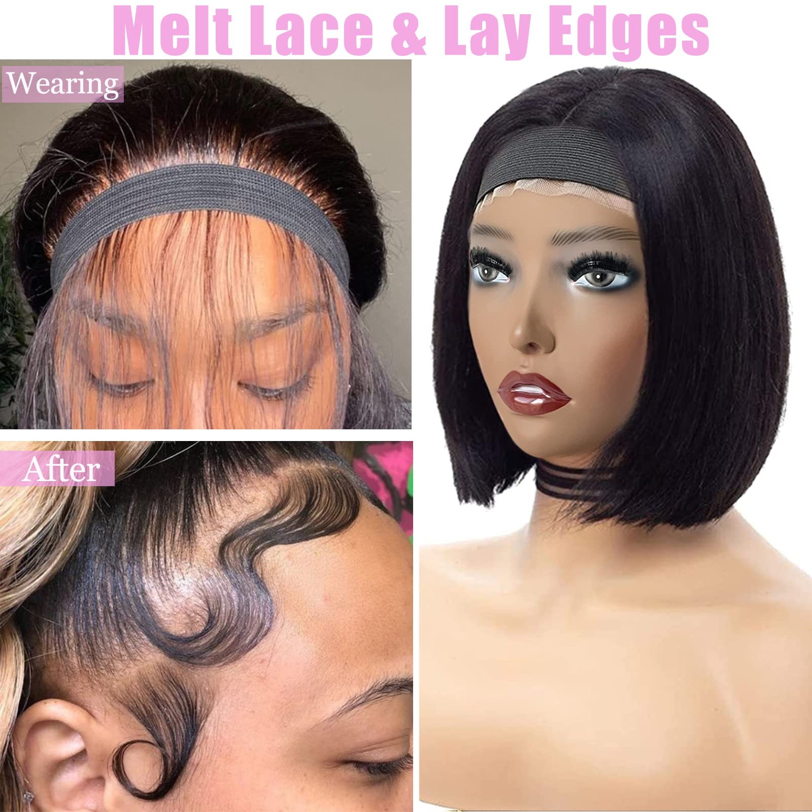 XConstellation 2 Pcs Wig Band For Melting Lace Band Elastic Bands For Wig Edge Lace Frontal Melt Adjustable Wrap To Lay Scarf Keeping Grip No Slip