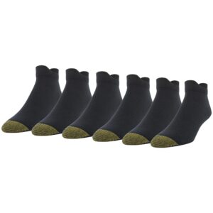 GOLDTOE Men's Nylon Lite No Show Socks, 6-Pairs, Black 2, Large