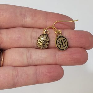 Mini Scarab Earrings - Russian Gold Finish