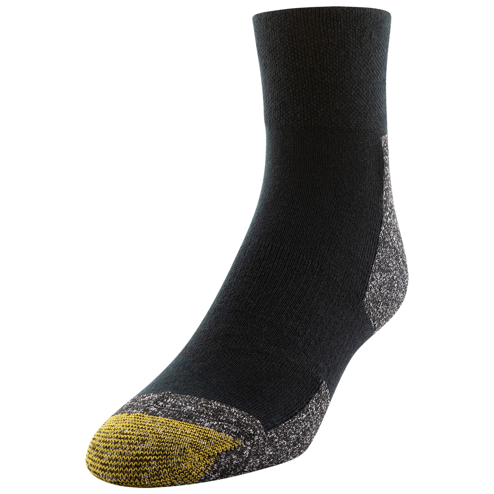 GOLDTOE Men's Rebound Cushion Ankle Socks, 6-Pairs, Black, Shoe Size: 6-12.5