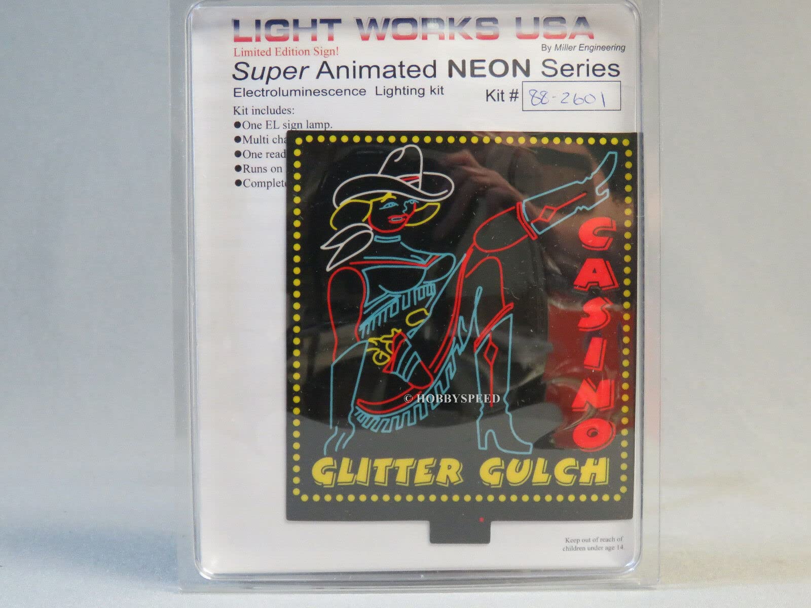 Miller Engineering Glitter Gulch Casino NEON Sign KIT O & HO Gauge