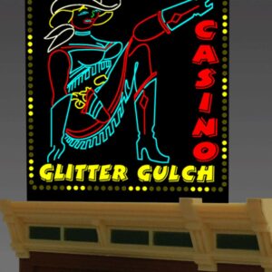 Miller Engineering Glitter Gulch Casino NEON Sign KIT O & HO Gauge