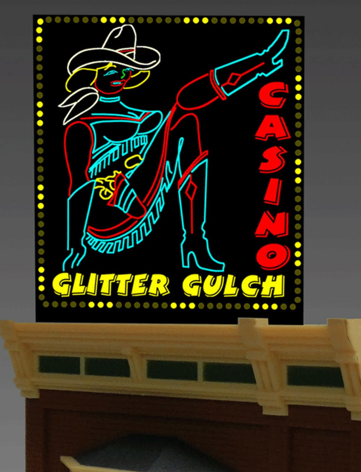 Miller Engineering Glitter Gulch Casino NEON Sign KIT O & HO Gauge