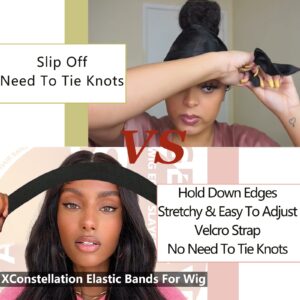 XConstellation 2 Pcs Wig Band For Melting Lace Band Elastic Bands For Wig Edge Lace Frontal Melt Adjustable Wrap To Lay Scarf Keeping Grip No Slip