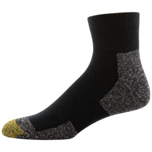 GOLDTOE Men's Rebound Cushion Ankle Socks, 6-Pairs, Black, Shoe Size: 6-12.5