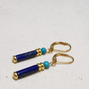 Egyptian Lapis and Turquoise Earrings