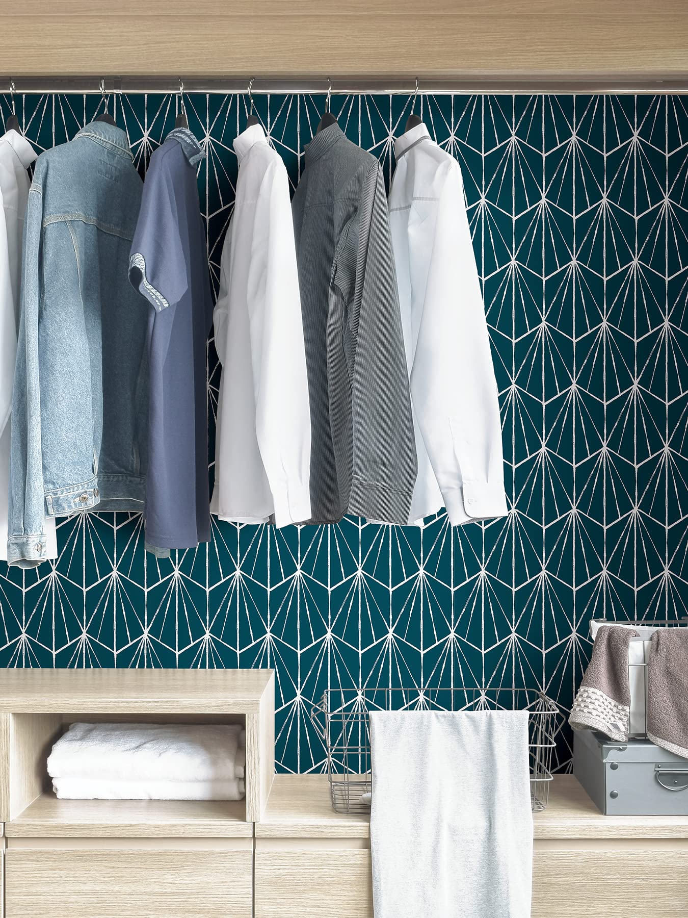 NuWallpaper Indigo Dorset Peel & Stick Wallpaper