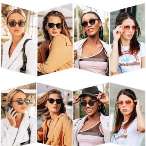 SOJOS Trendy Square Polarized Sunglasses for Women Men Classic Retro UV Protection Unisex Sunnies SJ2171 with Black Frame/Grey Lens