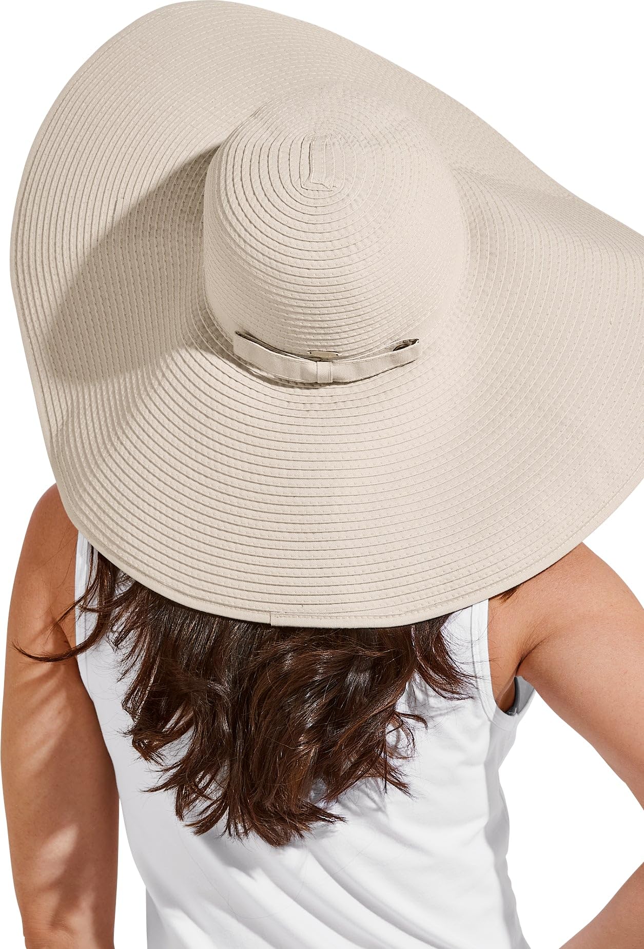 Coolibar UPF 50+ Women's COMPACT in A SNAP!? Shelby Shapeable Poolside Hat - Sun Protective (One Size- Tan Convertible Roll w/Snap)