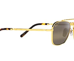 Ray-Ban RB3636 New Caravan Square Sunglasses, Legend Gold/Polarized Clear Gradient Dark Brown, 58 mm