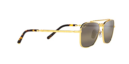 Ray-Ban RB3636 New Caravan Square Sunglasses, Legend Gold/Polarized Clear Gradient Dark Brown, 58 mm