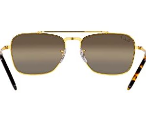 Ray-Ban RB3636 New Caravan Square Sunglasses, Legend Gold/Polarized Clear Gradient Dark Brown, 58 mm