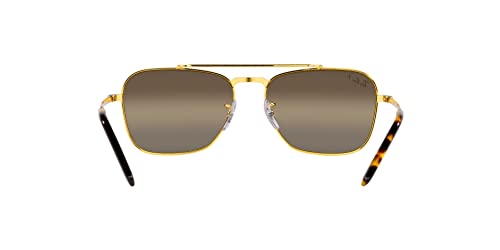 Ray-Ban RB3636 New Caravan Square Sunglasses, Legend Gold/Polarized Clear Gradient Dark Brown, 58 mm