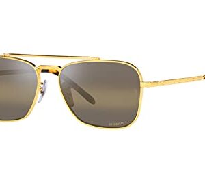 Ray-Ban RB3636 New Caravan Square Sunglasses, Legend Gold/Polarized Clear Gradient Dark Brown, 58 mm