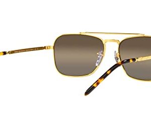 Ray-Ban RB3636 New Caravan Square Sunglasses, Legend Gold/Polarized Clear Gradient Dark Brown, 58 mm