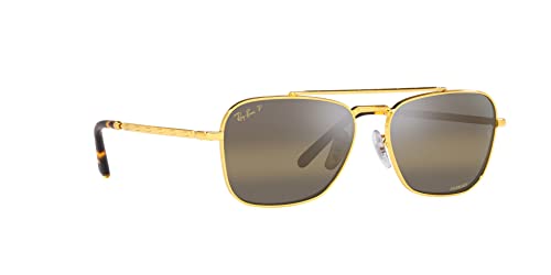 Ray-Ban RB3636 New Caravan Square Sunglasses, Legend Gold/Polarized Clear Gradient Dark Brown, 58 mm