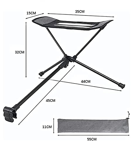 YWHWLX Camping Chair Foot Rest for Hammock Chair Foldable Attachable Footrest Attachment with Retractable Design for Hiking Fishing Beach (Gray)