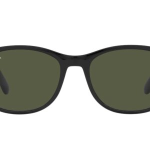 Ray-Ban RB4374F Low Bridge Fit Square Sunglasses, Black/Green, 58 mm