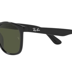 Ray-Ban RB4374F Low Bridge Fit Square Sunglasses, Black/Green, 58 mm