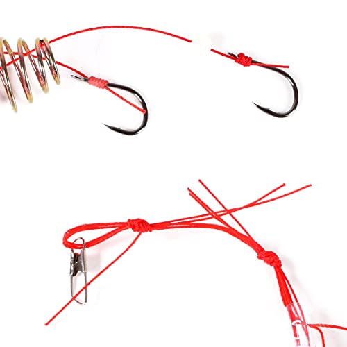 Conskyee Carp Fishing Hooks Baits Lure Set with Spring Traps Feeder (10# Pack of 4)