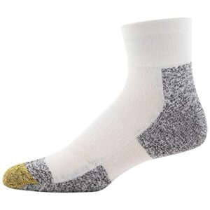 GOLDTOE Men's Rebound Cushion Ankle Socks, 6-Pairs, White, Shoe Size: 6-12.5