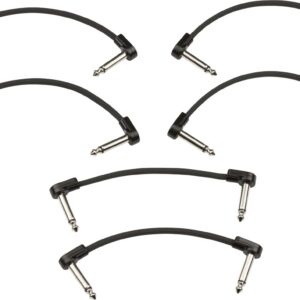 Fender Blockchain Patch Cable Kit, Angle/Angle, Black, Extra Small, 6 Pieces