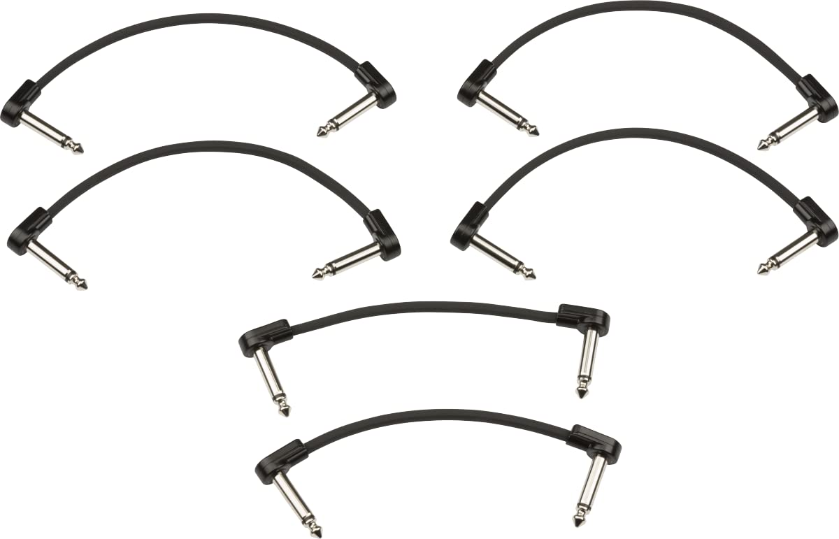 Fender Blockchain Patch Cable Kit, Angle/Angle, Black, Extra Small, 6 Pieces