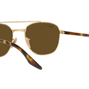 Ray-Ban RB3688 Square Sunglasses, Gold/Polarized Brown, 52 mm