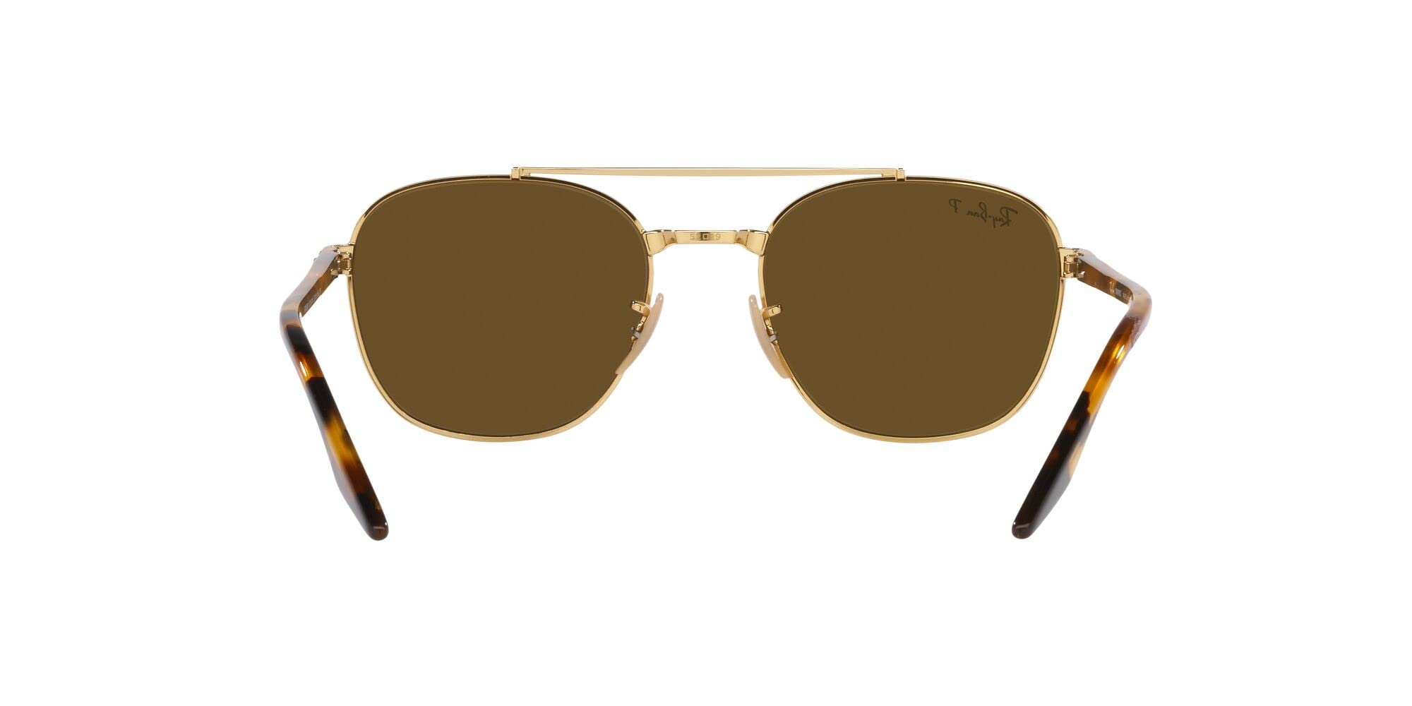 Ray-Ban RB3688 Square Sunglasses, Gold/Polarized Brown, 52 mm