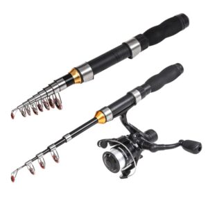 Gigicloud 1PCS Telescopic Fishing Rod 1.0m-2.3m Fishing Pole Glass Rod Super Short Mini Bass Bait Casting Fishing Rod