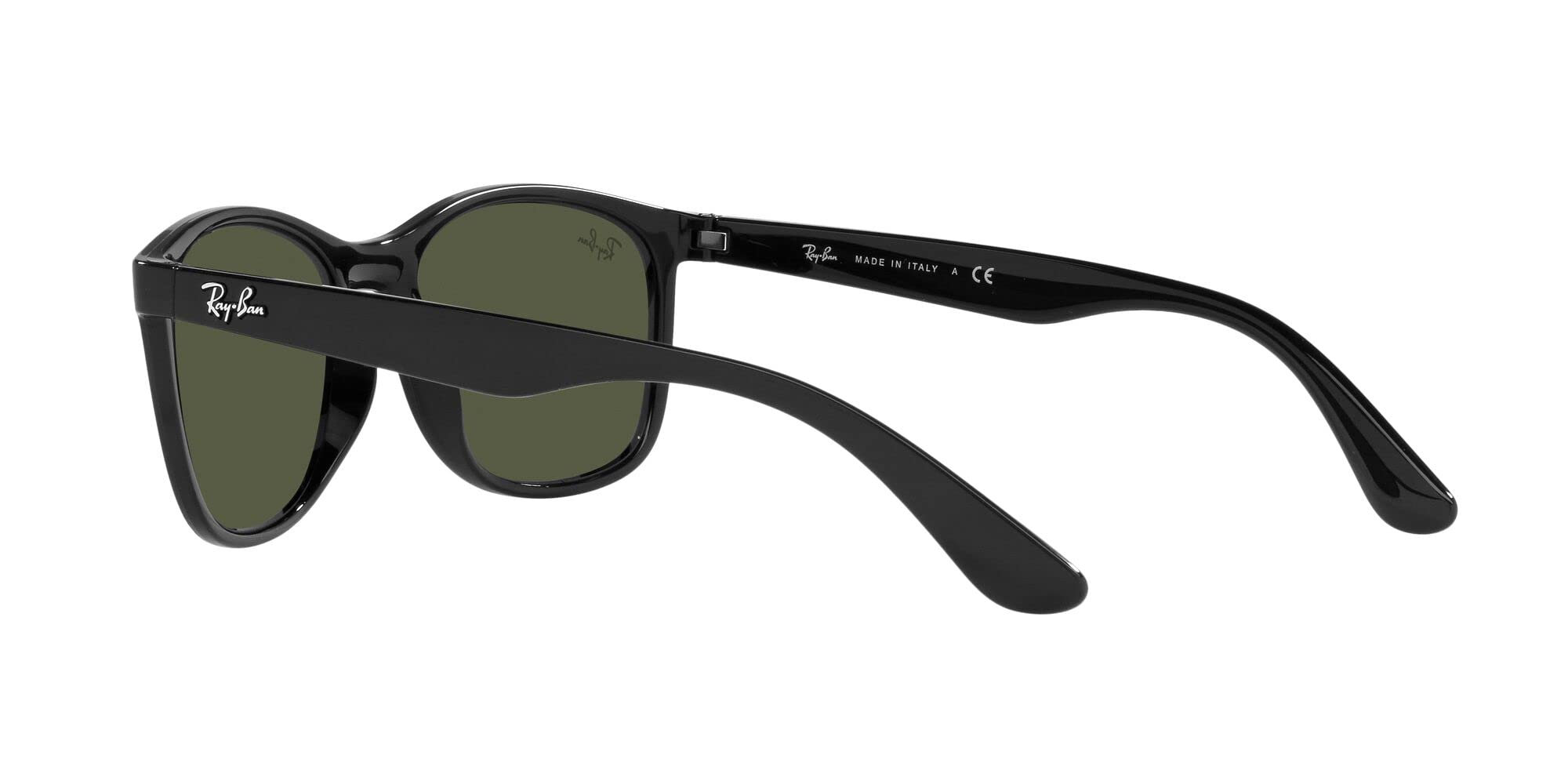 Ray-Ban RB4374F Low Bridge Fit Square Sunglasses, Black/Green, 58 mm