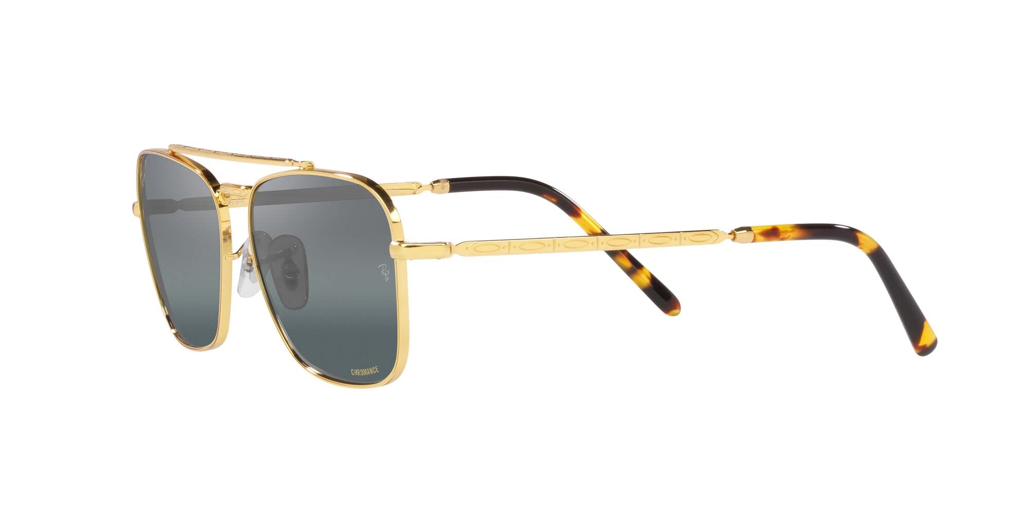 Ray-Ban RB3636 New Caravan Square Sunglasses, Legend Gold/Polarized Clear Gradient Dark Blue, 58 mm